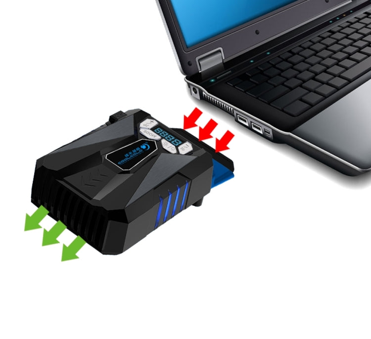 พัดลมระบายความร้อนแล็ปท็อปแบบพกพา Ice Troll 5 COOLCOLD ปรับความเร็วได้ ประสิทธิภาพสูง พร้อมตัวควบคุม USB 5V (สีดำ), USB 5V (สีขาว)
