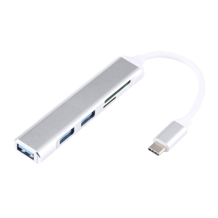 แท่นต่อ USB-C / Type-C 3.1 5 in 1 พร้อมช่องเสียบการ์ด SD / TF และพอร์ต USB 3.0 จำนวน 3 ช่อง, USB-C / Type-C 3.1
