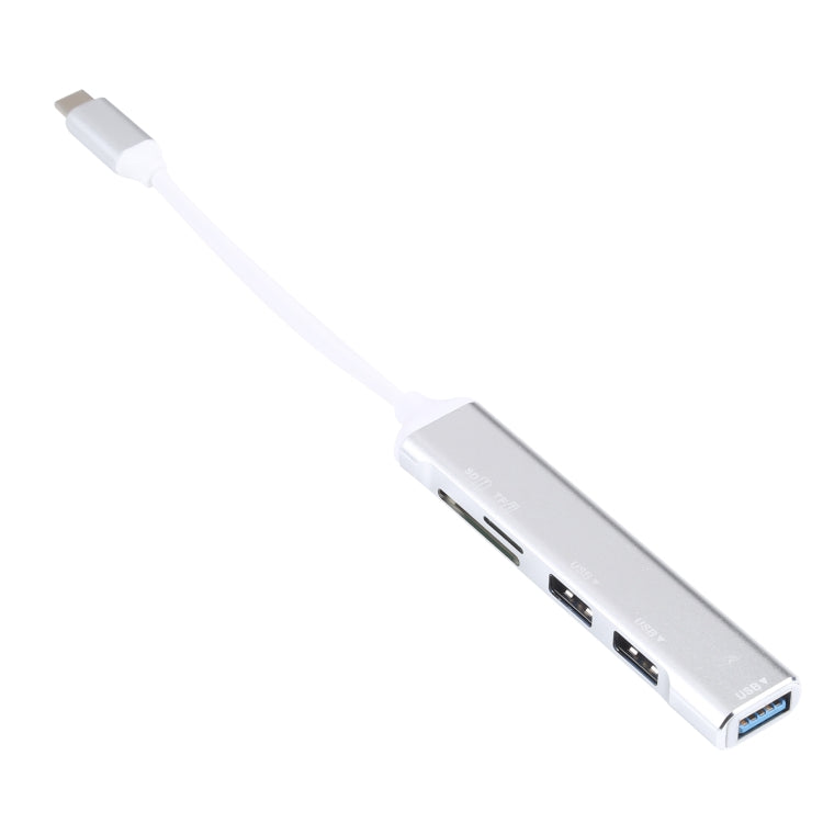 แท่นต่อ USB-C / Type-C 3.1 5 in 1 พร้อมช่องเสียบการ์ด SD / TF และพอร์ต USB 3.0 จำนวน 3 ช่อง, USB-C / Type-C 3.1