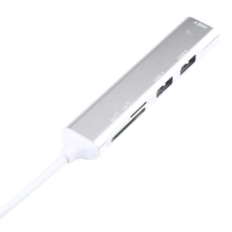 แท่นต่อ USB-C / Type-C 3.1 5 in 1 พร้อมช่องเสียบการ์ด SD / TF และพอร์ต USB 3.0 จำนวน 3 ช่อง, USB-C / Type-C 3.1