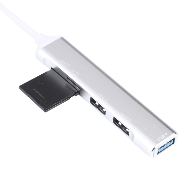 แท่นต่อ USB-C / Type-C 3.1 5 in 1 พร้อมช่องเสียบการ์ด SD / TF และพอร์ต USB 3.0 จำนวน 3 ช่อง, USB-C / Type-C 3.1