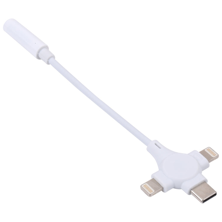 สายอะแดปเตอร์เสียงดิจิทัลแบบคู่ 8 พิน + USB-C/Type-C ตัวผู้ เป็น 3.5 มม. ตัวเมีย