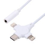 สายอะแดปเตอร์เสียงดิจิทัลแบบคู่ 8 พิน + USB-C/Type-C ตัวผู้ เป็น 3.5 มม. ตัวเมีย