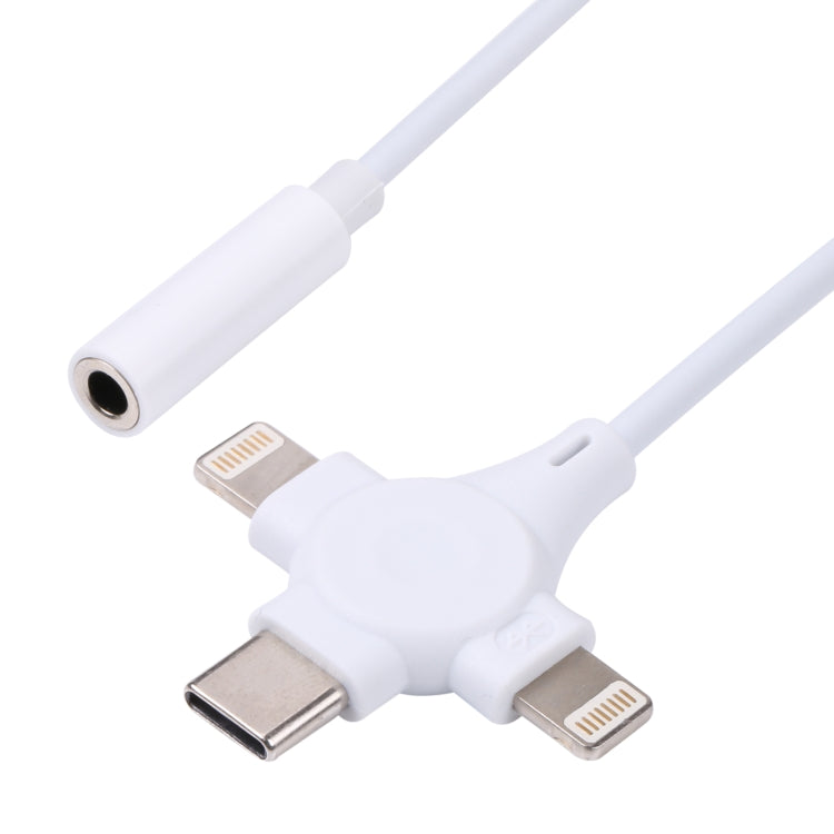สายอะแดปเตอร์เสียงดิจิทัลแบบคู่ 8 พิน + USB-C/Type-C ตัวผู้ เป็น 3.5 มม. ตัวเมีย