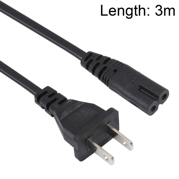สายไฟ AC สำหรับโน้ตบุ๊กแบบขา 2 ขา สไตล์อเมริกา ความยาว 3 เมตร, ปลั๊กสไตล์อเมริกา 2 ขา ความยาว 3 เมตร