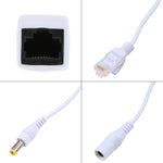 ชุดสายเคเบิล RJ45 POE Injector และ Splitter 2 in 1 พร้อมแจ็ค DC ตัวเมียและตัวผู้ 2.1x 5.5 มม., ตัวเมีย 2.1x 5.5 มม.