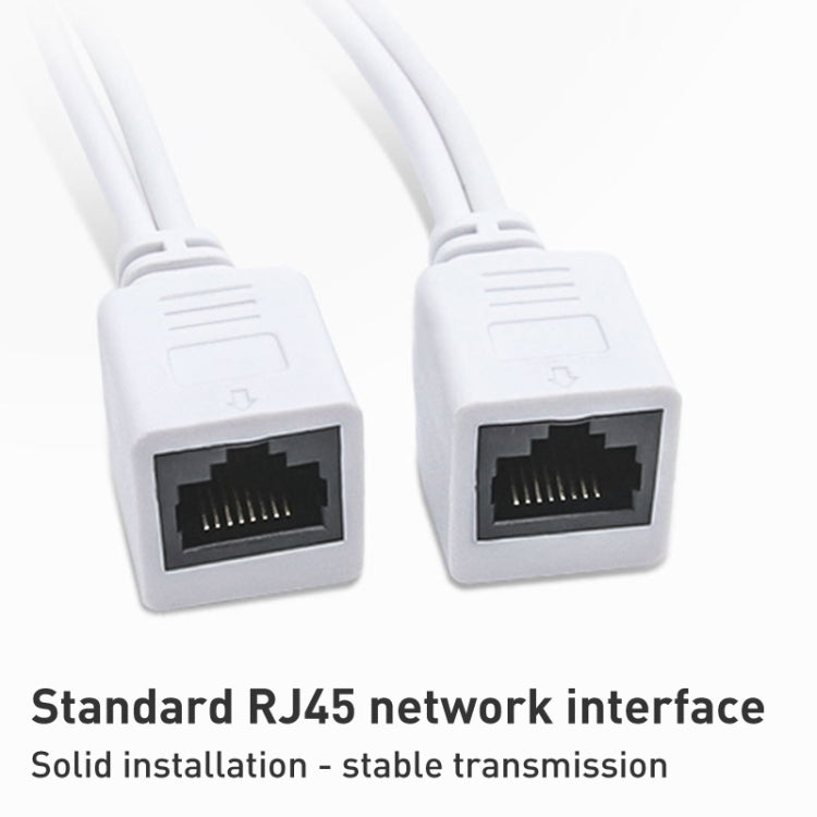ชุดสายเคเบิล RJ45 POE Injector และ Splitter 2 in 1 พร้อมแจ็ค DC ตัวเมียและตัวผู้ 2.1x 5.5 มม., ตัวเมีย 2.1x 5.5 มม.