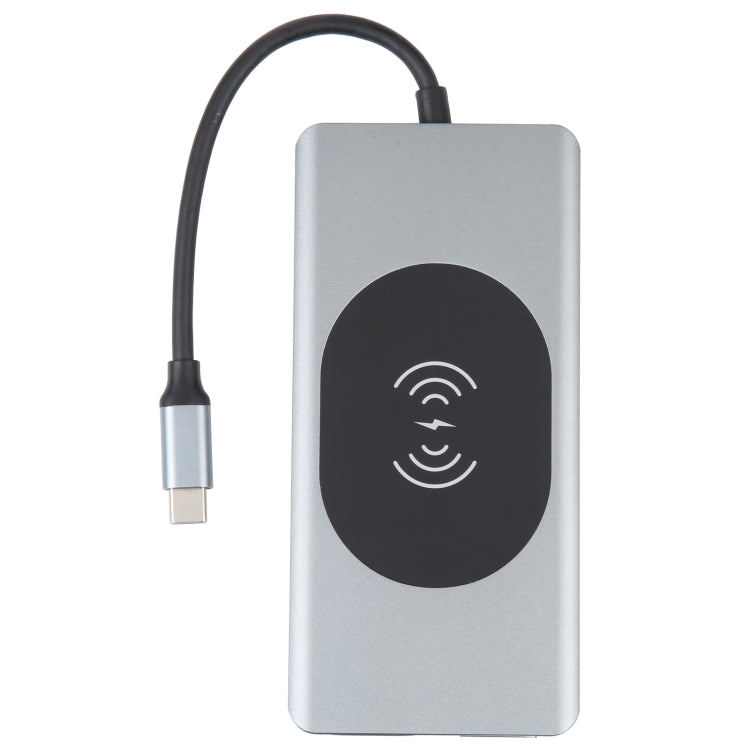 แท่นเชื่อมต่อ Type-C 14 in 1 พร้อมชาร์จไร้สาย (พอร์ตเครือข่าย 1000M), 14 in 1