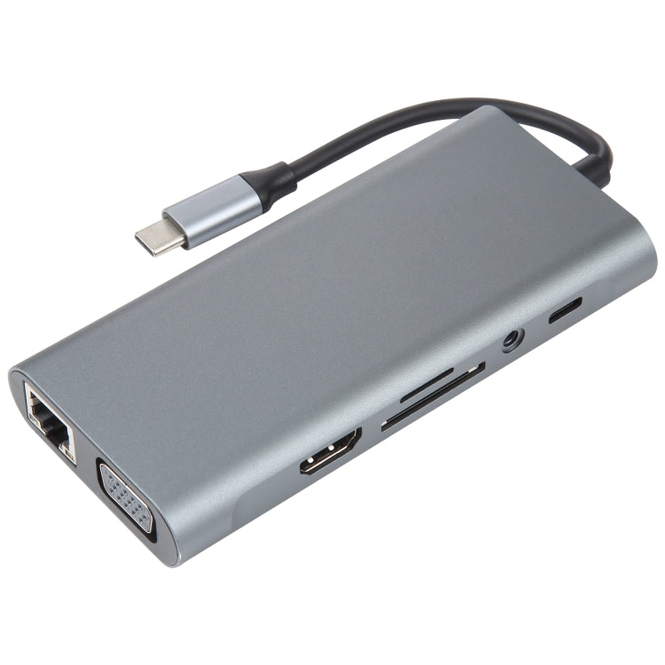 แท่นเชื่อมต่อ USB-C / Type-C 11 in 1 พร้อมอะแดปเตอร์ HUB (พอร์ตเครือข่าย 100M), พอร์ตเครือข่าย 100M
