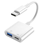 S-211 อะแดปเตอร์กล้อง 2 in 1 USB-C / Type-C ตัวผู้เป็น Type-C + USB ตัวเมีย, S-211