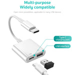 S-211 อะแดปเตอร์กล้อง 2 in 1 USB-C / Type-C ตัวผู้เป็น Type-C + USB ตัวเมีย, S-211