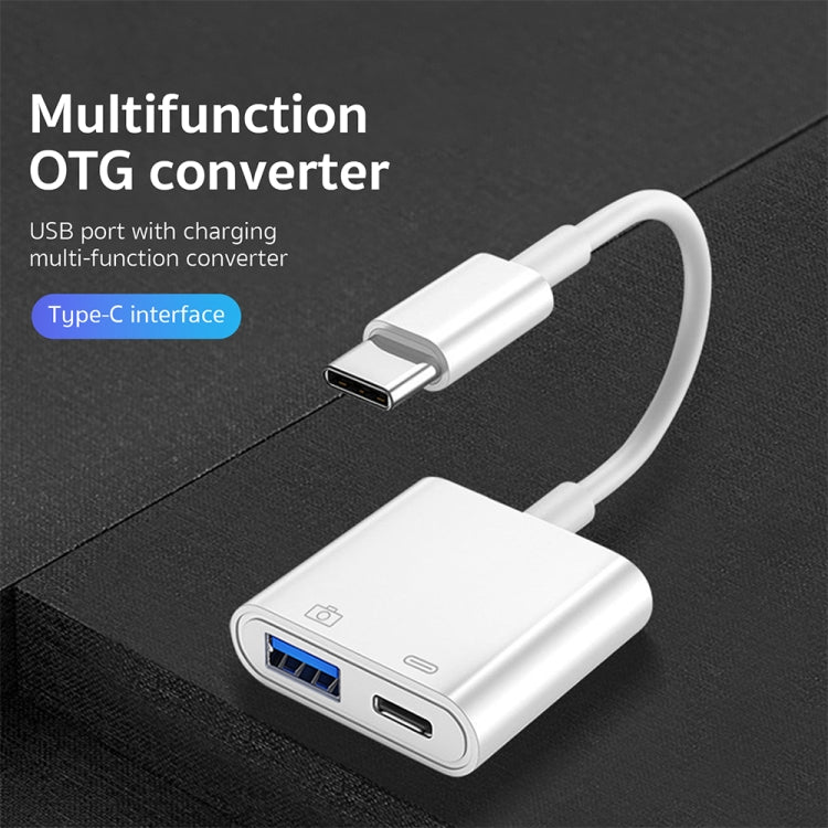S-211 อะแดปเตอร์กล้อง 2 in 1 USB-C / Type-C ตัวผู้เป็น Type-C + USB ตัวเมีย, S-211