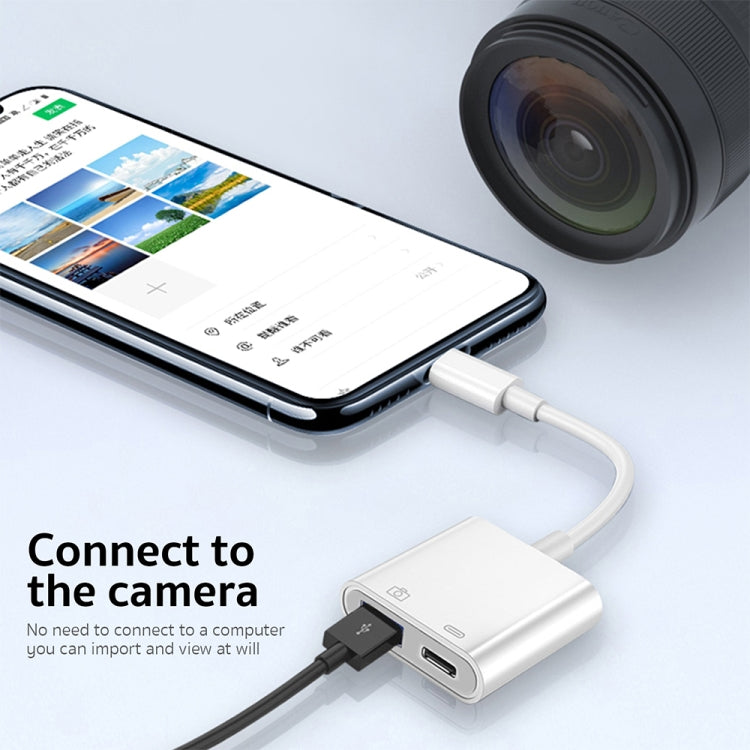 S-211 อะแดปเตอร์กล้อง 2 in 1 USB-C / Type-C ตัวผู้เป็น Type-C + USB ตัวเมีย, S-211