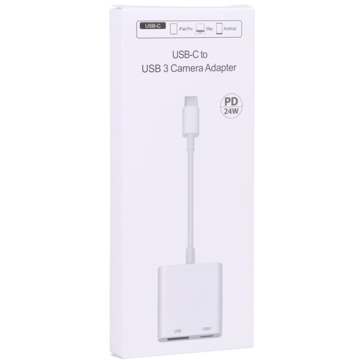 S-211 อะแดปเตอร์กล้อง 2 in 1 USB-C / Type-C ตัวผู้เป็น Type-C + USB ตัวเมีย, S-211