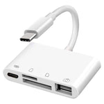 NK108LTC เครื่องอ่านการ์ดกล้อง 4 in 1 USB-C ตัวผู้เป็น SD + TF + USB + Type-C ตัวเมีย, NK108LTC