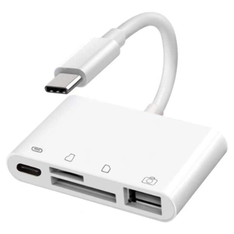 NK108LTC เครื่องอ่านการ์ดกล้อง 4 in 1 USB-C ตัวผู้เป็น SD + TF + USB + Type-C ตัวเมีย, NK108LTC