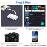 NK108LTC เครื่องอ่านการ์ดกล้อง 4 in 1 USB-C ตัวผู้เป็น SD + TF + USB + Type-C ตัวเมีย, NK108LTC