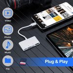 NK108LTC เครื่องอ่านการ์ดกล้อง 4 in 1 USB-C ตัวผู้เป็น SD + TF + USB + Type-C ตัวเมีย, NK108LTC