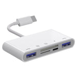 NK-1032TC อะแดปเตอร์ 5 in 1 USB-C ตัวผู้เป็น SD / TF / 2xUSB / Type-C ตัวเมีย, NK1032TC