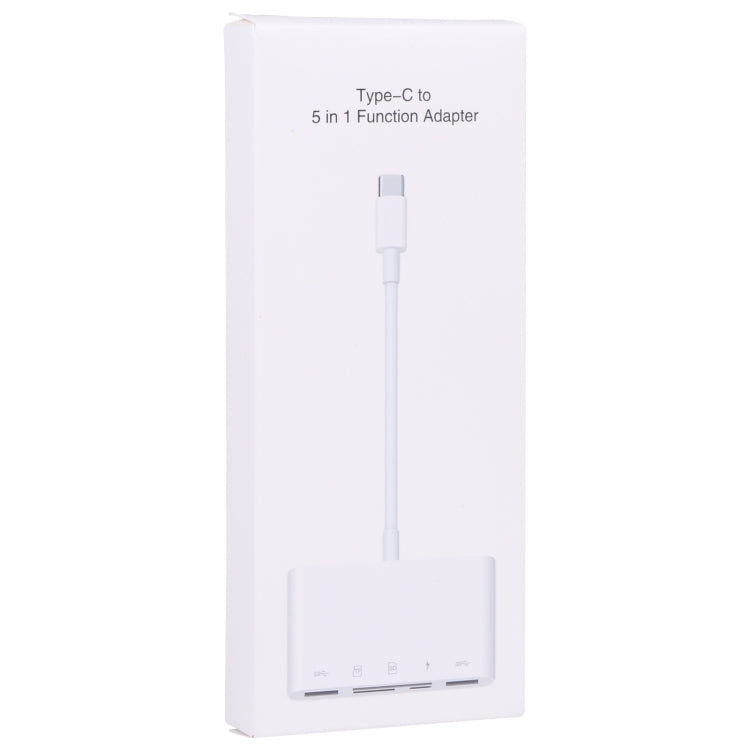 NK-1032TC อะแดปเตอร์ 5 in 1 USB-C ตัวผู้เป็น SD / TF / 2xUSB / Type-C ตัวเมีย, NK1032TC