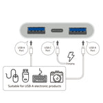 S-202 อะแดปเตอร์กล้อง 3 in 1 USB-C / Type-C ตัวผู้เป็น Type-C + 2 x USB ตัวเมีย, S-202