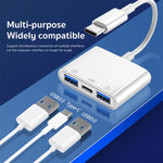 S-202 อะแดปเตอร์กล้อง 3 in 1 USB-C / Type-C ตัวผู้เป็น Type-C + 2 x USB ตัวเมีย, S-202