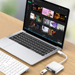S-202 อะแดปเตอร์กล้อง 3 in 1 USB-C / Type-C ตัวผู้เป็น Type-C + 2 x USB ตัวเมีย, S-202