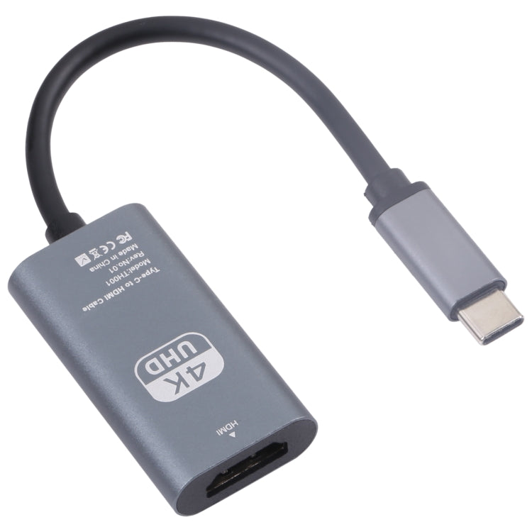 TH001 อะแดปเตอร์ USB-C / Type-C ตัวผู้เป็น HDTV ตัวเมีย 4K UHD, TH001 (สีเทา), TH001 (สีแดง)