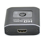 ST0003 สวิตช์ HDMI 2 in 1 ออก 8K แบบสองทิศทาง ตัวแปลงวิดีโอ, 8K 60Hz สีดำ