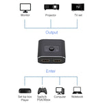 ST0003 สวิตช์ HDMI 2 in 1 ออก 8K แบบสองทิศทาง ตัวแปลงวิดีโอ, 8K 60Hz สีดำ