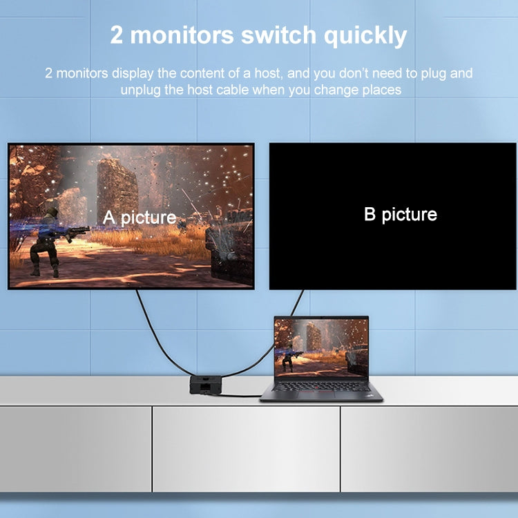 ST0003 สวิตช์ HDMI 2 in 1 ออก 8K แบบสองทิศทาง ตัวแปลงวิดีโอ, 8K 60Hz สีดำ