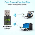 อะแดปเตอร์เครือข่าย USB 2 in 1 Bluetooth WiFi 600M รับสัญญาณ WiFi รุ่น 605