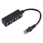 ตัวแยกปลั๊ก LAN Ethernet RJ45 จาก 1 เป็น 3 ช่อง, 3 พอร์ต RJ45