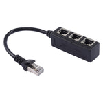 ตัวแยกปลั๊ก LAN Ethernet RJ45 จาก 1 เป็น 3 ช่อง, 3 พอร์ต RJ45