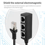 ตัวแยกปลั๊ก LAN Ethernet RJ45 จาก 1 เป็น 3 ช่อง, 3 พอร์ต RJ45