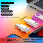 อะแดปเตอร์ 8 พิน ตัวเมียเป็น USB-C / Type-C ตัวผู้ Gen3 รองรับชาร์จเร็ว PD, Gen3