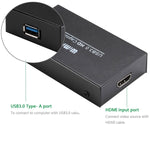 WIMI EC288 อุปกรณ์จับภาพวิดีโอ USB 3.0 HDMI 1080P กล่องสตรีม, ไม่ต้องติดตั้งไดรเวอร์