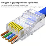 ปลั๊กโมดูลาร์ Cat5e RJ45 แบบไม่หุ้มเกราะ ผ่านตรง 100 ชิ้น/แพ็ค สีทอง: 3u, Cat5e ไม่หุ้มเกราะ ผ่านตรง