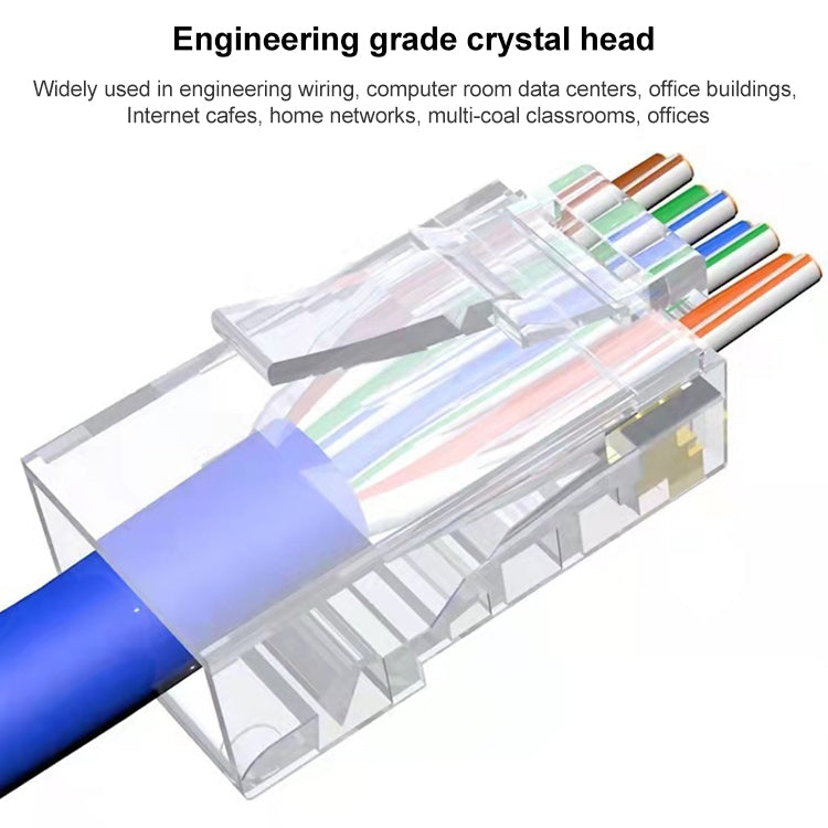 ปลั๊กโมดูลาร์ Cat5e RJ45 แบบไม่หุ้มเกราะ ผ่านตรง 100 ชิ้น/แพ็ค สีทอง: 3u, Cat5e ไม่หุ้มเกราะ ผ่านตรง