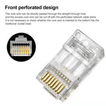 ขั้วต่อโมดูลาร์ RJ45 แบบ Cat5e ชิลด์ผ่าน 100 ชิ้น, Cat5e ชิลด์ผ่าน
