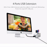 ORICO A3H4 HUB USB 3.0 อลูมิเนียมความเร็วสูง 4 พอร์ต พร้อมอะแดปเตอร์ไฟ 12V/2.5A สำหรับแล็ปท็อป, 4 พอร์ต (สีเงิน)