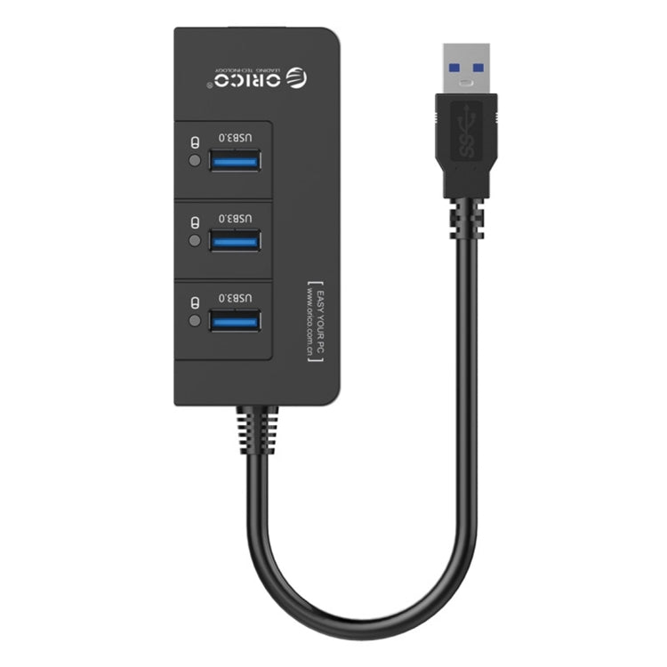 ORICO HR01-U3 ABS 3 พอร์ต USB3.0 HUB ตัวแยกพร้อมการ์ดเครือข่าย RJ45 Gigabit Ethernet ภายนอก 5 Gbps สำหรับแล็ปท็อป / เดสก์ท็อป / อัลตร้าบุ๊ก ฯลฯ