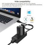 ORICO HR01-U3 ABS 3 พอร์ต USB3.0 HUB ตัวแยกพร้อมการ์ดเครือข่าย RJ45 Gigabit Ethernet ภายนอก 5 Gbps สำหรับแล็ปท็อป / เดสก์ท็อป / อัลตร้าบุ๊ก ฯลฯ