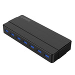 ORICO H7928-U3 วัสดุ ABS เดสก์ท็อป 7 พอร์ต USB 3.0 HUB พร้อมสาย 1 ม., USB 3.0