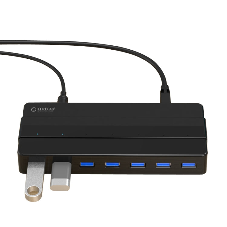 ORICO H7928-U3 วัสดุ ABS เดสก์ท็อป 7 พอร์ต USB 3.0 HUB พร้อมสาย 1 ม., USB 3.0