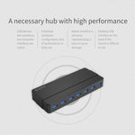 ORICO H7928-U3 วัสดุ ABS เดสก์ท็อป 7 พอร์ต USB 3.0 HUB พร้อมสาย 1 ม., USB 3.0
