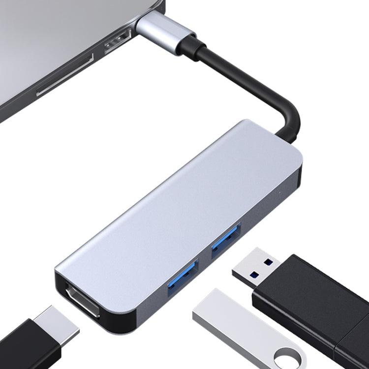 2011N 3 ใน 1 USB 3.0 x2 + HDMI HUB Docking Station แบบมัลติฟังก์ชัน Type-C / USB-C, 2011N USB 3.0 x2 + HDMI