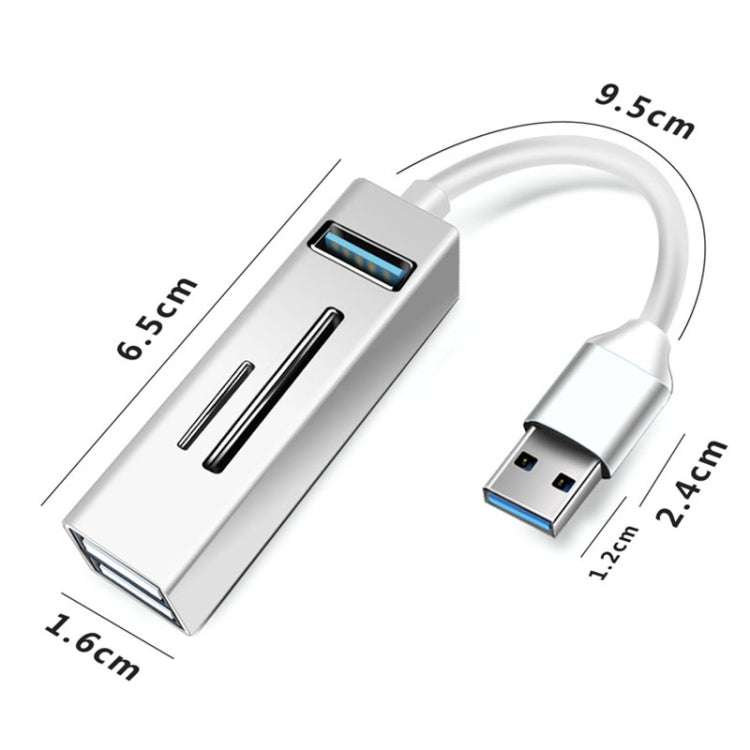 15101 อะแดปเตอร์ HUB USB3.0 5 ใน 1 เป็น 3 x USB + SD / TF Card Reader, USB3.0