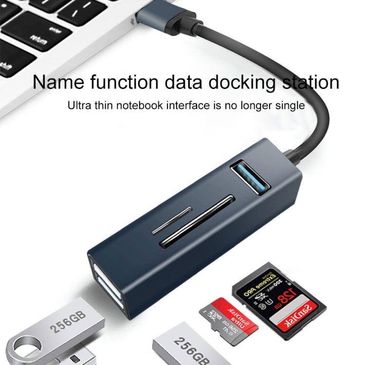 15101 อะแดปเตอร์ HUB USB3.0 5 ใน 1 เป็น 3 x USB + SD / TF Card Reader, USB3.0