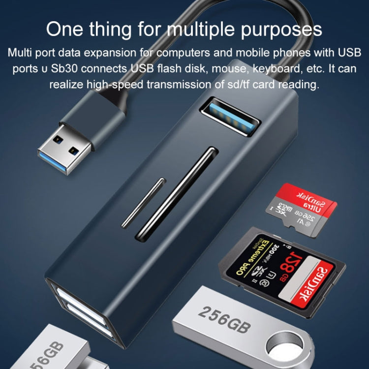 15101 อะแดปเตอร์ HUB USB3.0 5 ใน 1 เป็น 3 x USB + SD / TF Card Reader, USB3.0